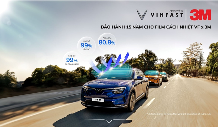 Chính sách bảo hành 15 năm cho toàn bộ sản phẩm film cách nhiệt cao cấp VF x 3M