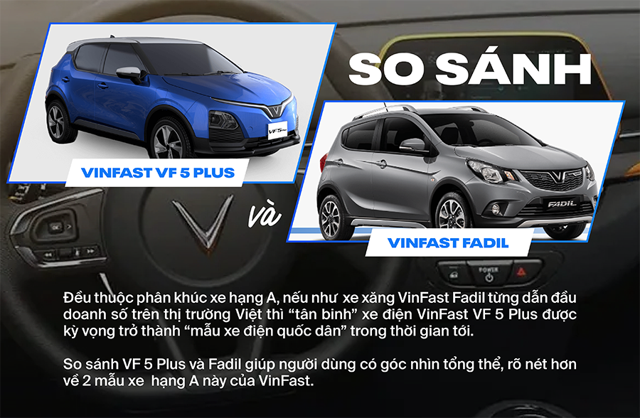So sánh VinFast VF 5 Plus và VinFast Fadil 