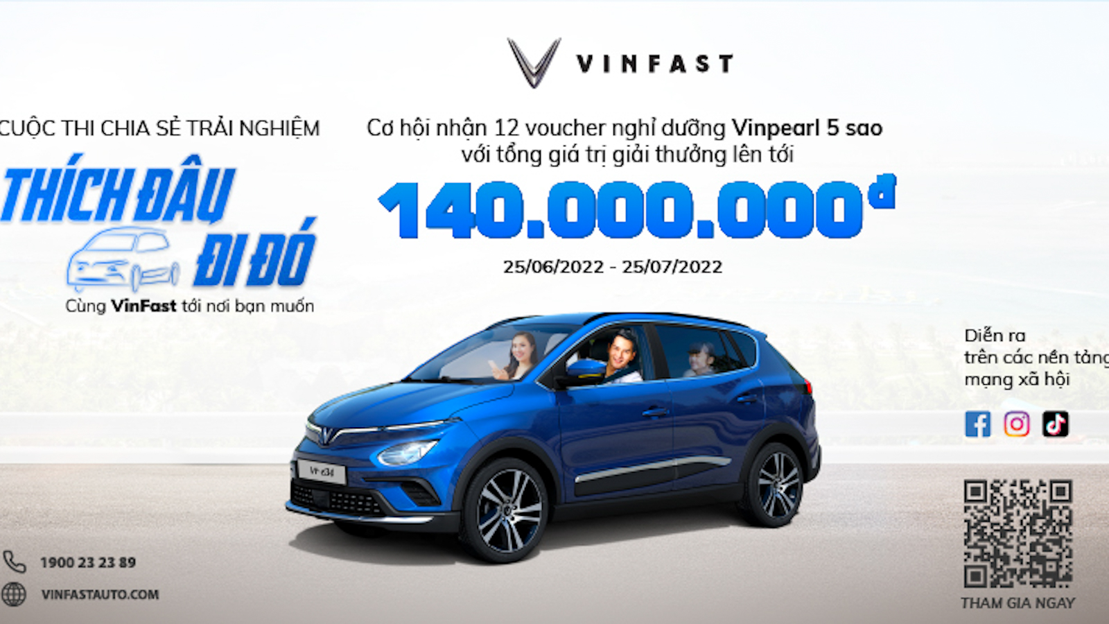 Thể lệ sự kiện Lái thử ô tô điện VF e34 Cùng VinFast tới nơi bạn muốn
