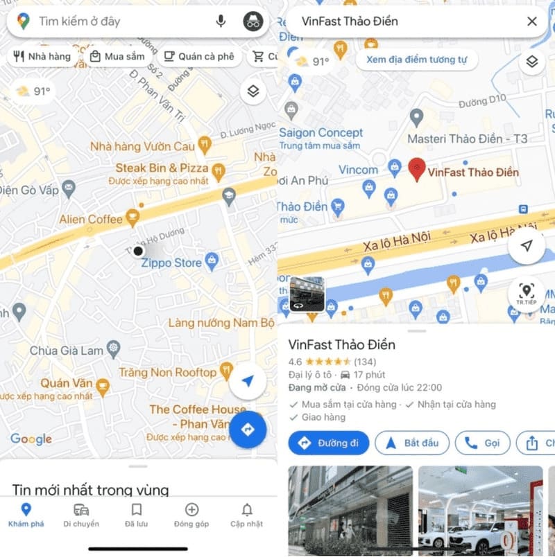 bản đồ chỉ đường đi xe máy