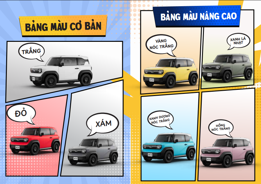 bảng màu ô tô điện VF 3