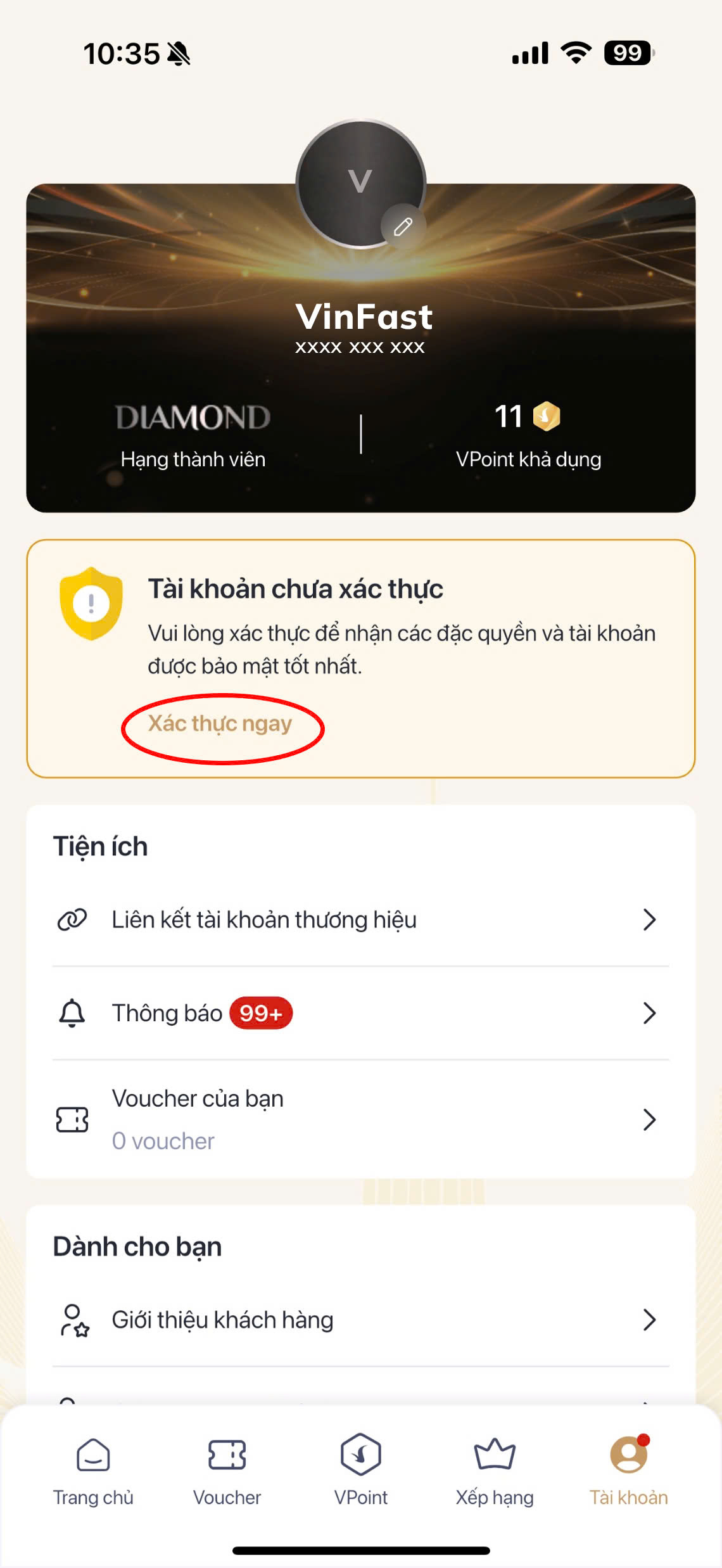 Xac thuc tai khoan