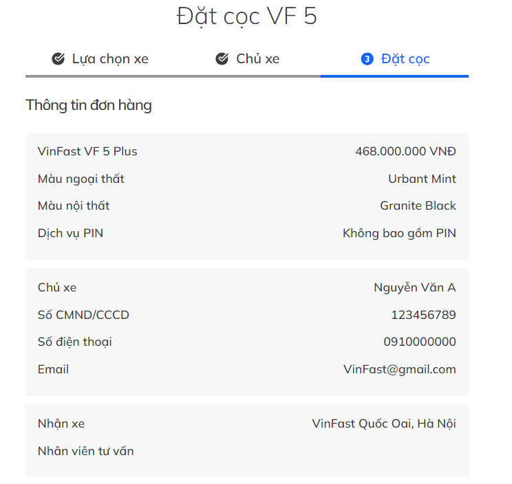 hướng dẫn đặc cọc VF 5