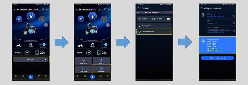 Kiểm tra thông tin xe trên app xe điện VinFast trước khi cập nhật