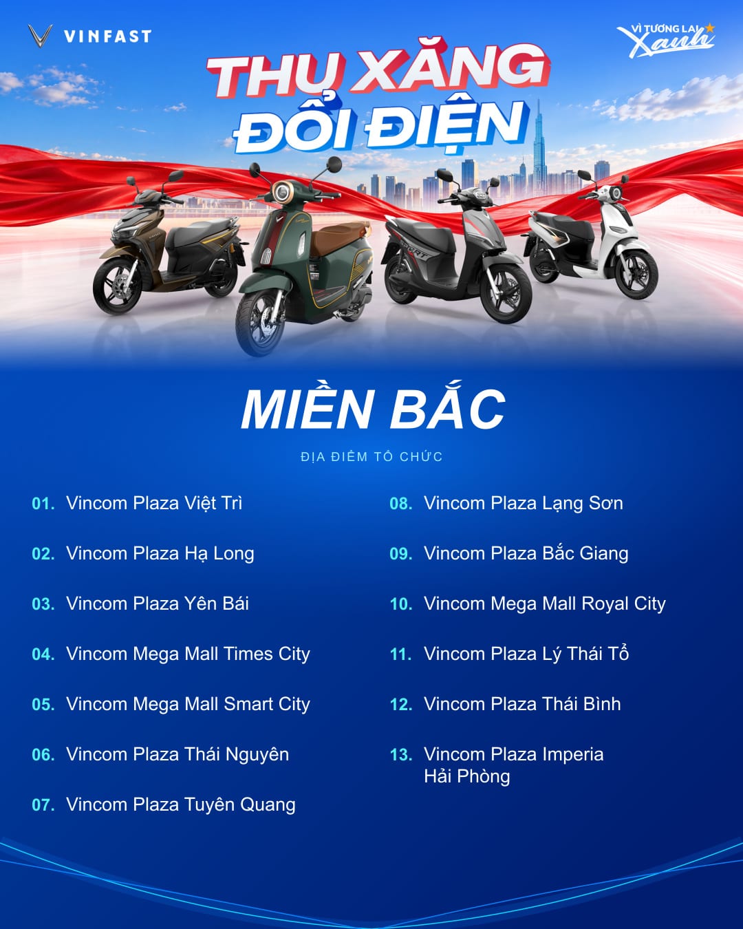 Đón chờ chuỗi sự kiện Thu xăng – Đổi điện tại 34 TTTM Vincom trên toàn quốc 