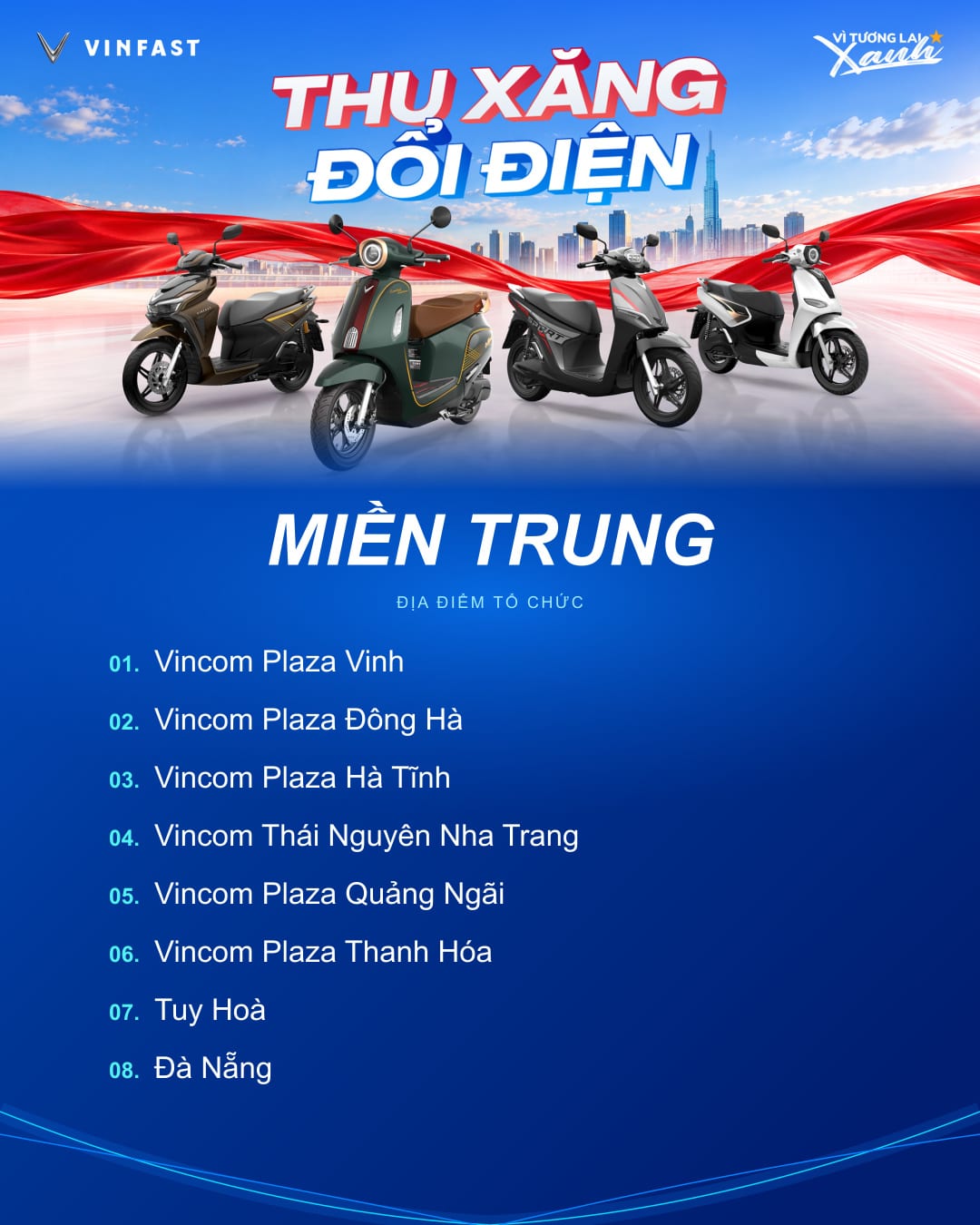 Đón chờ chuỗi sự kiện Thu xăng – Đổi điện tại 34 TTTM Vincom trên toàn quốc 