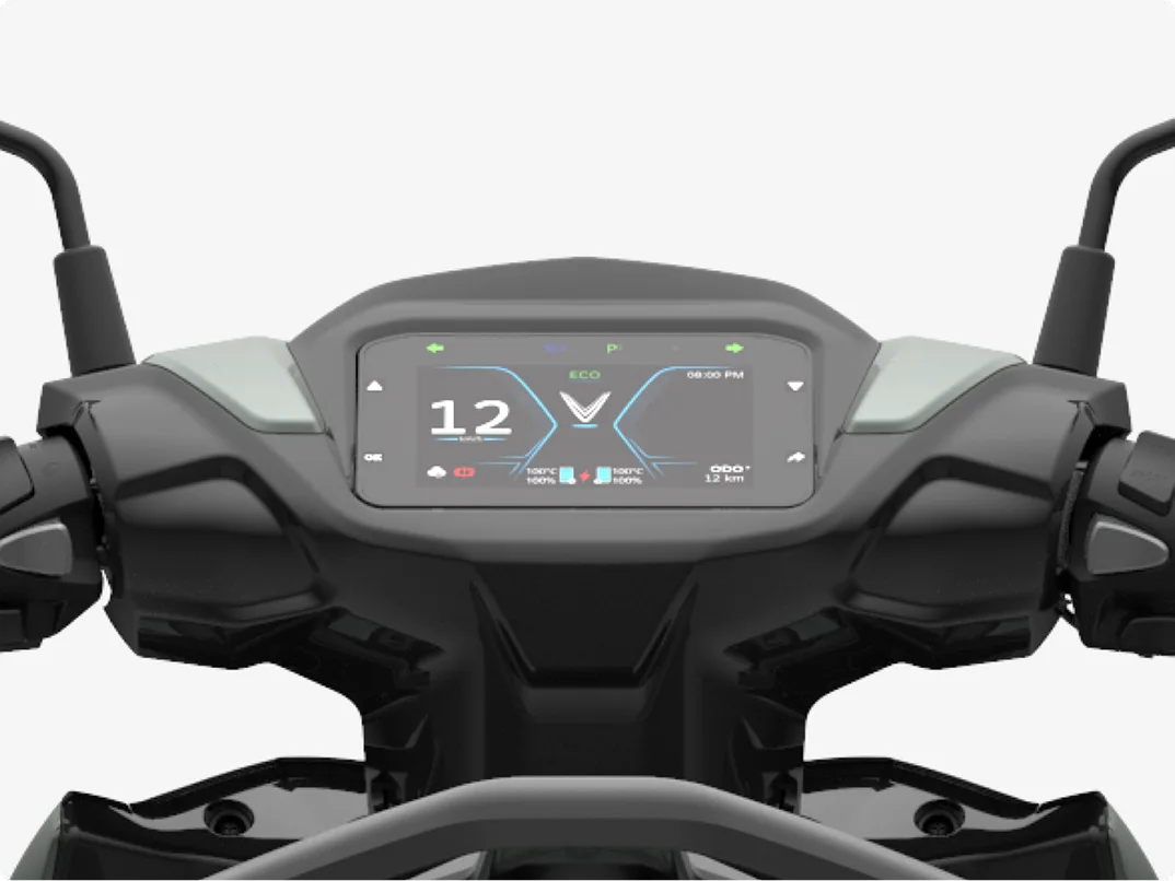 Màn hình TFT có kết nối Bluetooth với điện thoại để thông báo cuộc gọi.