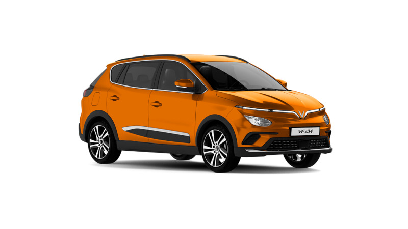 Tuổi mùi mua xe hợp màu gì? VinFast VF e34 màu cam Sunset Orange là gợi ý phù hợp cho người tuổi Tân Mùi