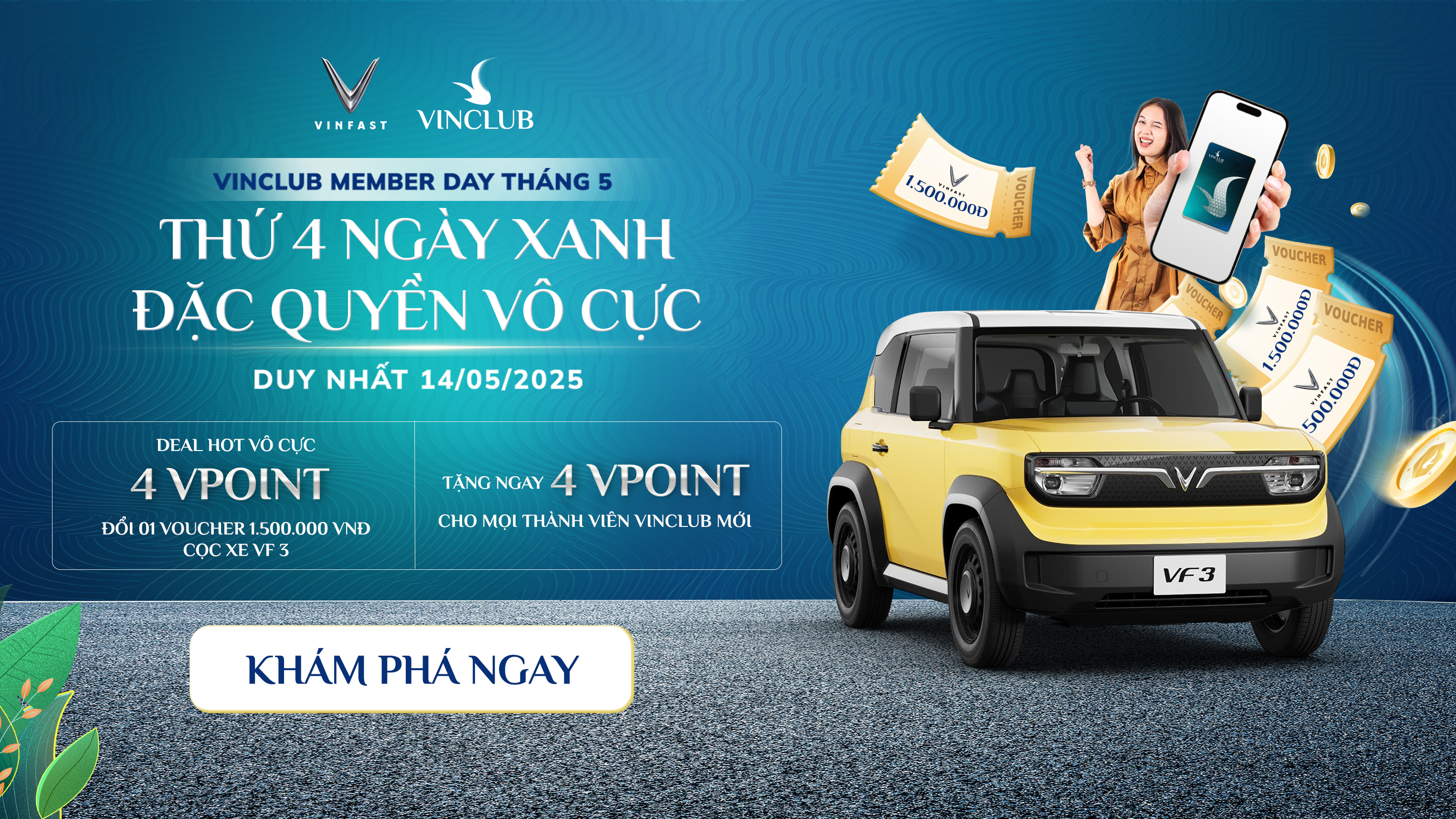 ưu đãi memberday Vinclub tháng 5.2025