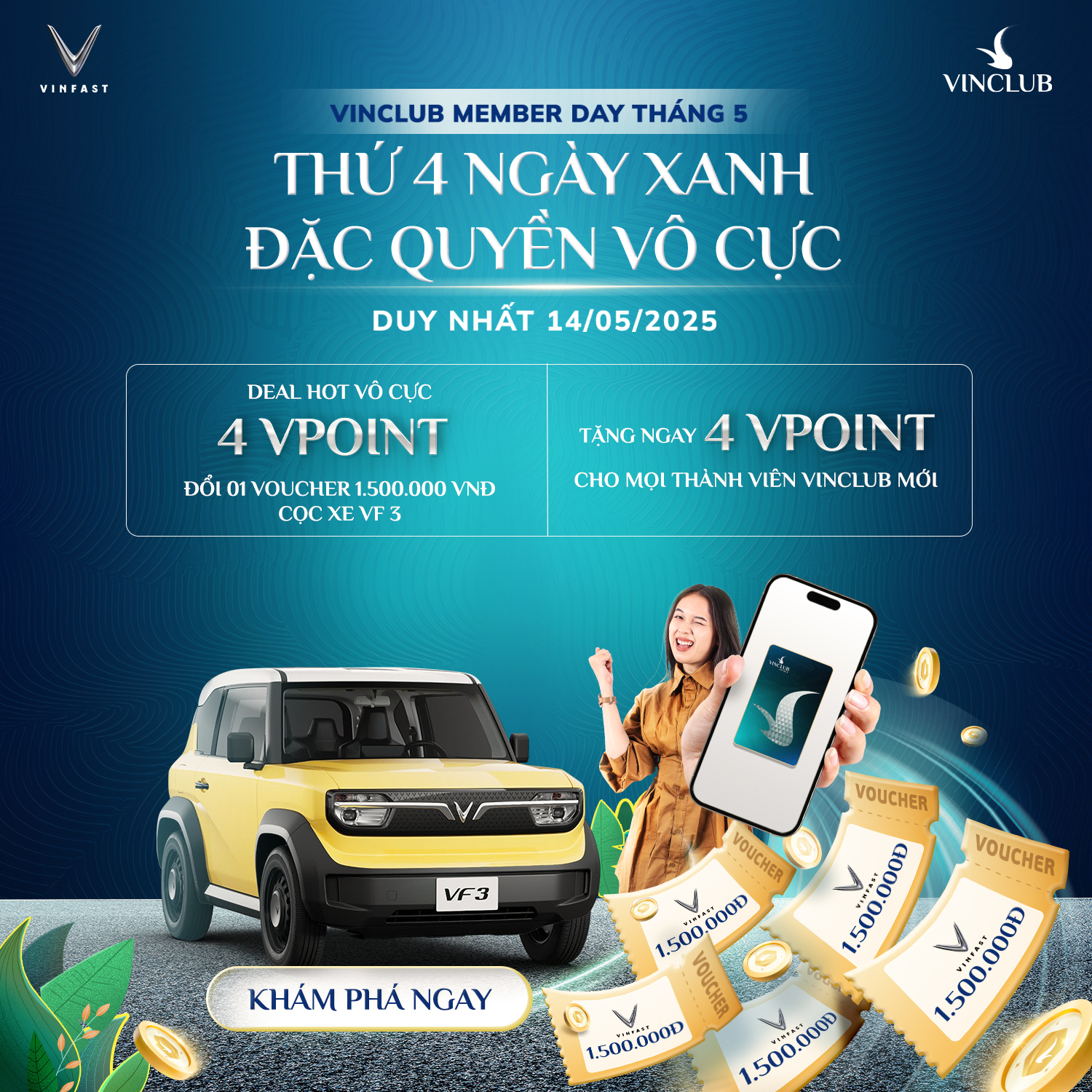 voucher vinclub mua ô tô điện VinFast